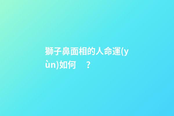 獅子鼻面相的人命運(yùn)如何？